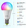 Lâmpadas inteligentes com luz LED RGB regulável